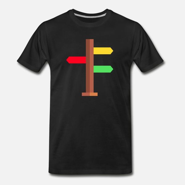

panels road sign illustration t shirt men designer 100% cotton round neck slim loose new fashion spring autumn cool shirt