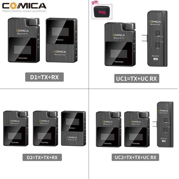 

comica boomx-d беспроводной микрофон kit мини микрофон 2.4g микрофон smartphones видео камеры mic d1 d2 uc1 uc2 mi1 mi2