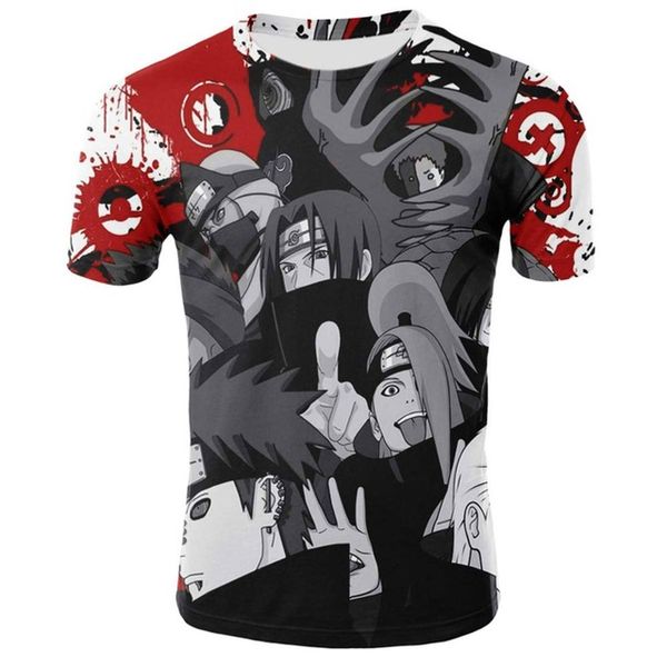

new japan anime naruto uchiha sasuke itachi male cartoon cool 3d print shirts humor harajuku hippie men clothing