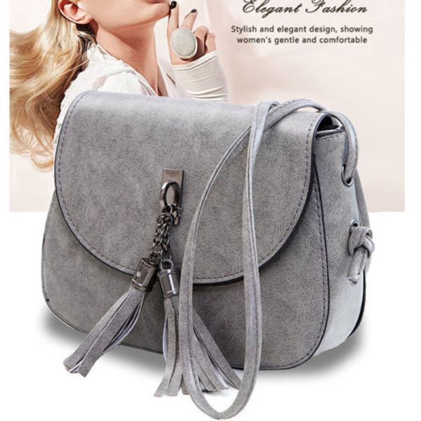 

women tassel handbag satchel messenger cross body leather shoulder bag purse