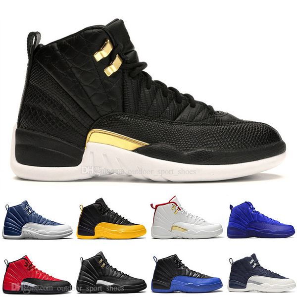 

new 12 stone blue university gold reverse flu game dark concord wntr basketball shoes 12s taxi bulls bordeaux men sports sneakers trainers