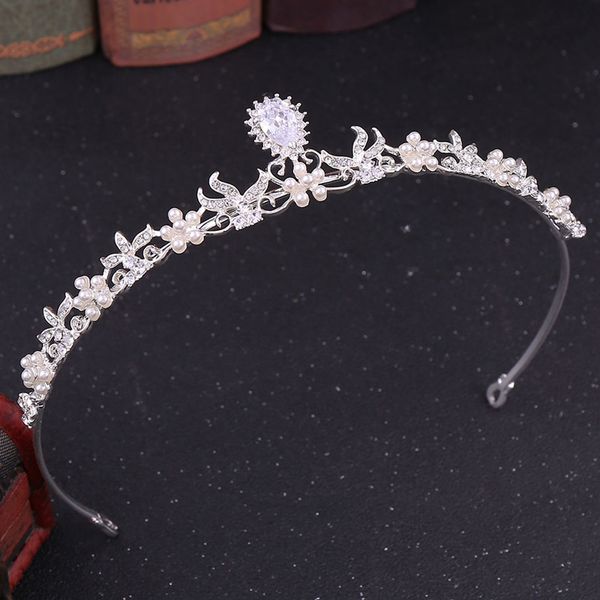 

new korean fashion simple shining rhinestone tiaras and crowns women girl diadem bridal bride noiva wedding party hair jewelry, Golden;silver