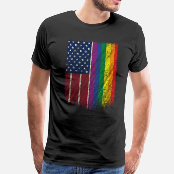 

american lgbt tshirt gay pride rainbow american flag t shirt men designs 100% cotton o neck letters graphic breathable slim shirt