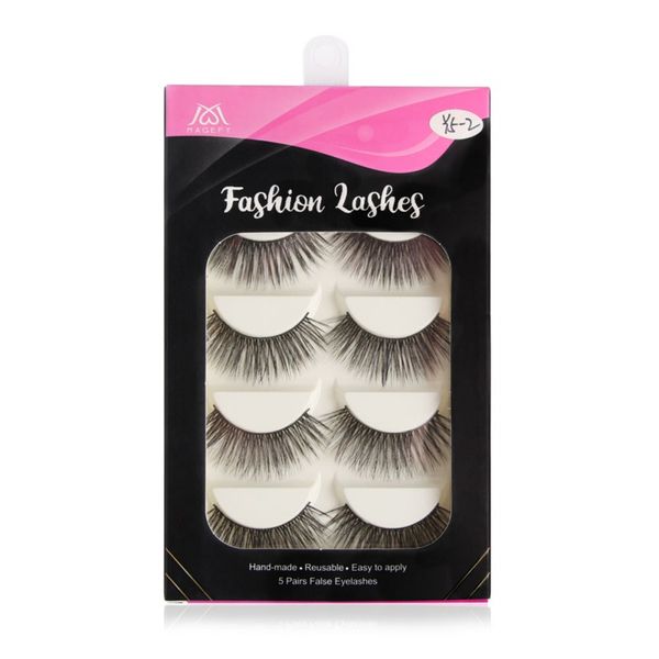 

new arrival natural curling slender easy to use handmade fake lashes 5pairs 4d false eyelashes