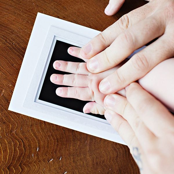 

safe non-toxic baby handprint footprint imprint kit baby souvenirs casting kids footprint ink print pad, Blue