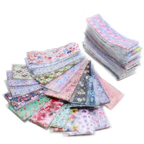 

stickers & decals floral foil transfer box set/ 30 designs flower nail 30pcs holographic starry sticker decal, Black