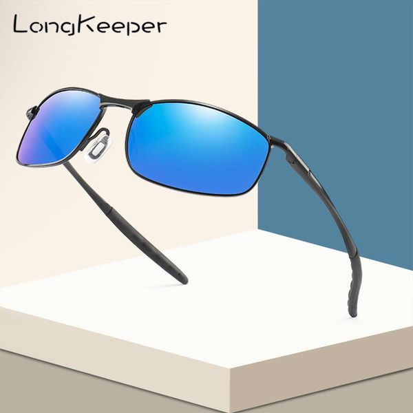 

longkeeper vintage retro brand design polarized sunglasses men square driving goggles day night vision sun glasses uv400 hombre, White;black