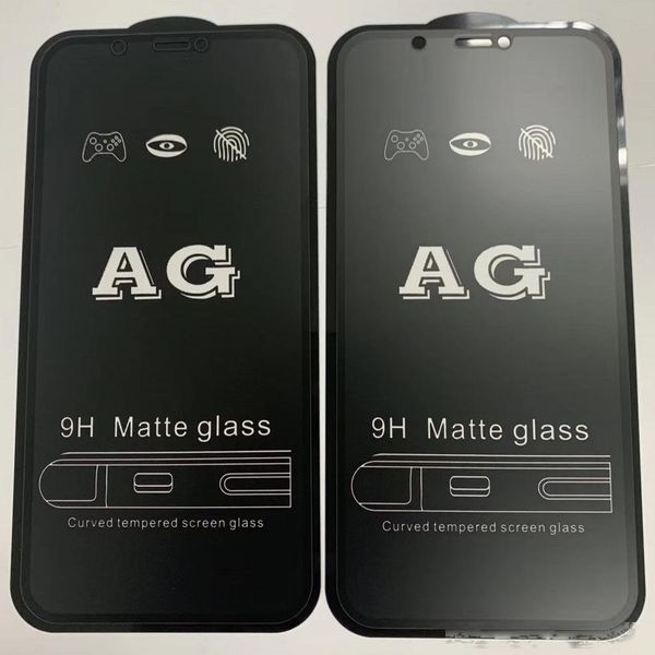 

ag matte 9h tempered glass for iphone 11 pro max xs max xr x 8 7 6 6s plus se 2 full cover anti-glare screen protector anti-fingerprint film