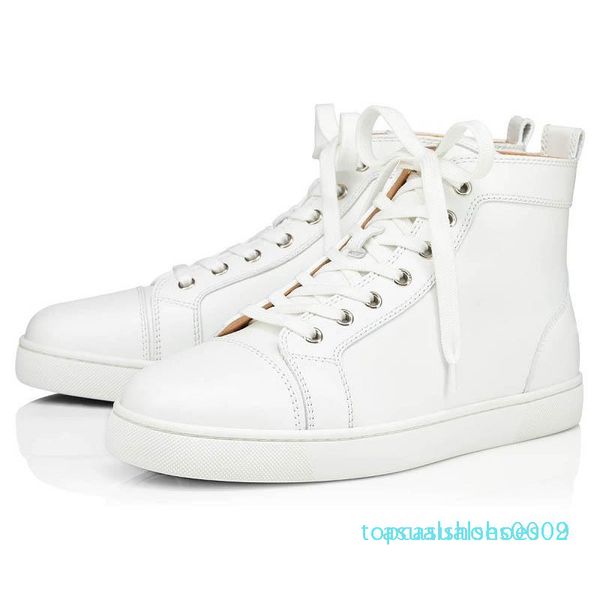 

with box 2020 new red bottoms shoes for mens womens designer spike suede leather platform red bottom fashion luxury casual sneakers4 t02, Black