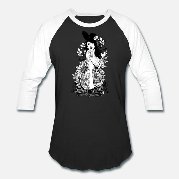 

tattooed bunny animal t shirt men printing short sleeve o neck family loose humor summer style trend shirt