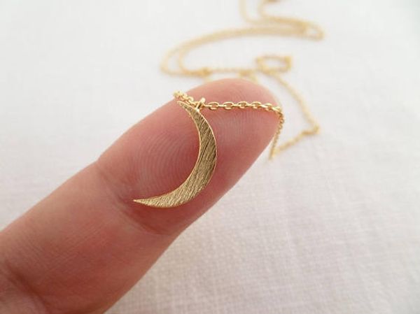 

crescent moon necklace tiny gold silver or rose gold moon jewelry dainty and delicate birthday wedding bridesmaid gift ylq0648