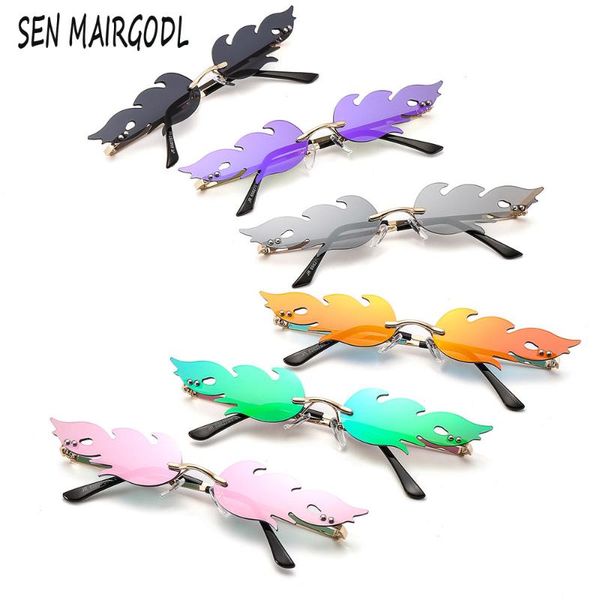 

new flame personality sunglasses women men 2020 retro fashion irregular gradient sun glasses glasses uv400 oculos, White;black