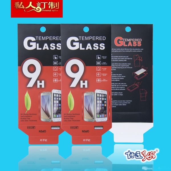 

500pcs wholesale universal custom paper box retail pack package box for iphone 6 tempered glass screen protector
