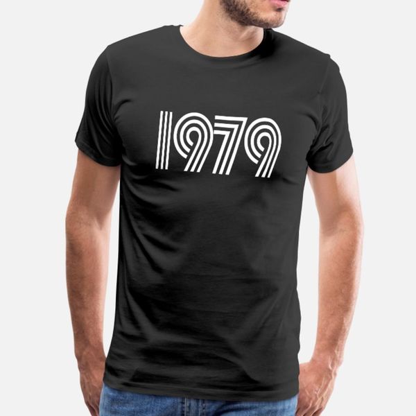 

1979 birthday gift t shirt men printing tee shirt round collar unique fit new fashion spring natural shirt, White;black