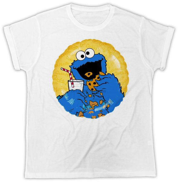 

funny cookie monster muppets животные рождение настоящее с коротким рукавом футболка моды футболка летом о шее тройник мужских футболок