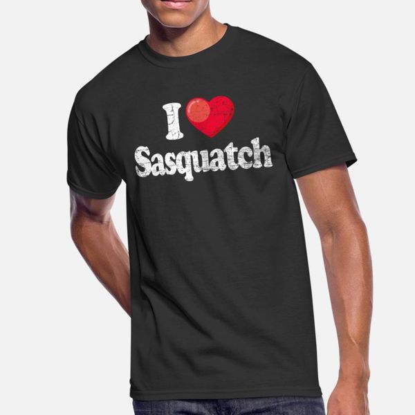 

i love sasquatch t shirt men designer 100% cotton s-3xl homme fitness new style summer style unique shirt