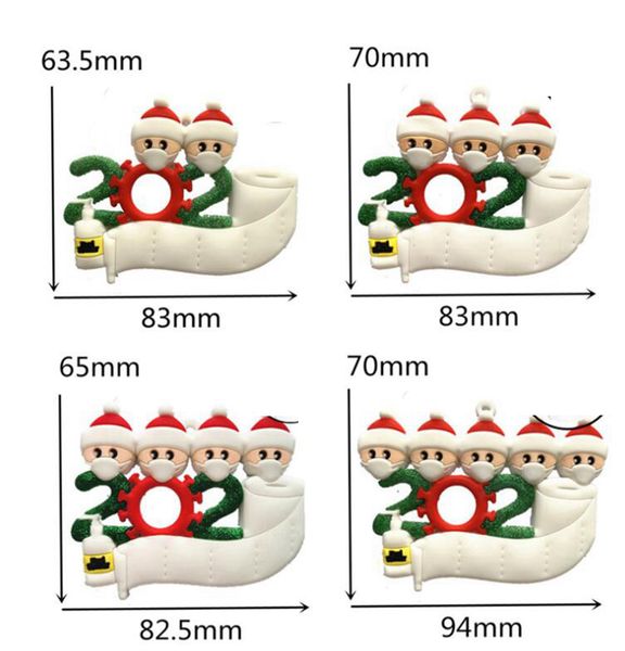 

christmas tree pendant survivor quarantine pvc mask snowman hanging pendant diy name greetings decoration christmas ornament gga3751-1