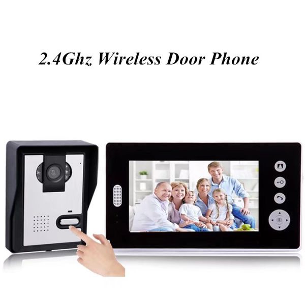 

doorbells 2.4ghz 7 inch wireless intercom motion detection video door phone