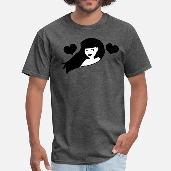

strange woman with funky black love hearts t shirt men designs tee shirt round collar clothing crazy funny casual spring pictures shirt