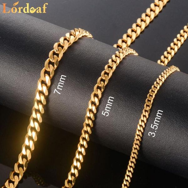 

stainless steel gold women cuban chain 3.5mm-7mm men and women models, Silver