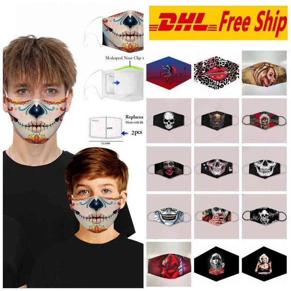 

в stock женщины моды funny face mask многоразовый print designer mask пыле washable бег верхом велосипед защитные маски fy0065