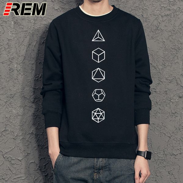

rem fashion o-neck hoodies screw neck platonic solids sacred geometry evolution man popular unique man sweatshirt