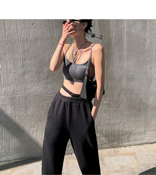 

women pants jazz hip-hop casual beam feet fashion 2 color sports pants women's thin section long wide legs selling, Black;white