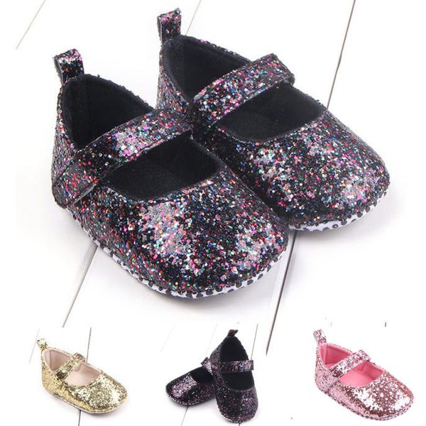 

0-18m toddler baby girl soft sole crib shoes pu princess shoes bow bandage infant prewalker new born sequins sneaker baby shoes