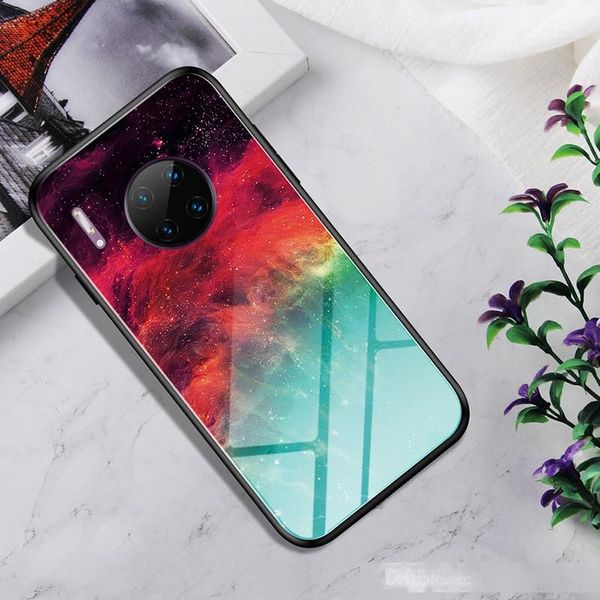 

for huawei mate 30 pro case luxury designer tpu glass graded tempered glass protective cover for huawei phone series