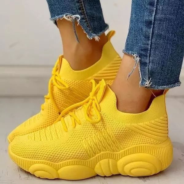 

женщины summer air mesh кроссовки плоского каблука платформа твердая non скольжение дышащей мода женская обувь женщина спорт бег прогулка, Black