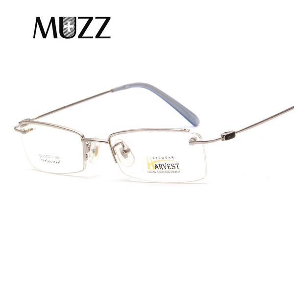 

metal clear fashion glasses frame myopia glasses optical eyewear legs unique design half eyeglasses frame men full, Black