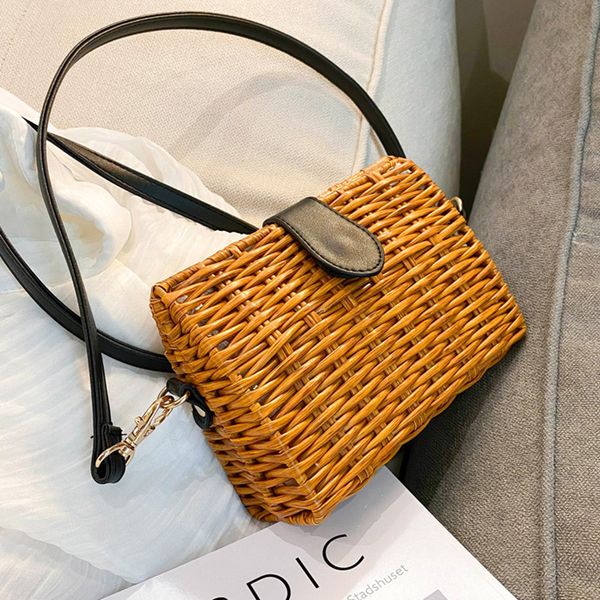 

straw bags women shoulder bag summer woven rattan bag fashion beach handbags ladies messenger crossbody bags purse travel totes