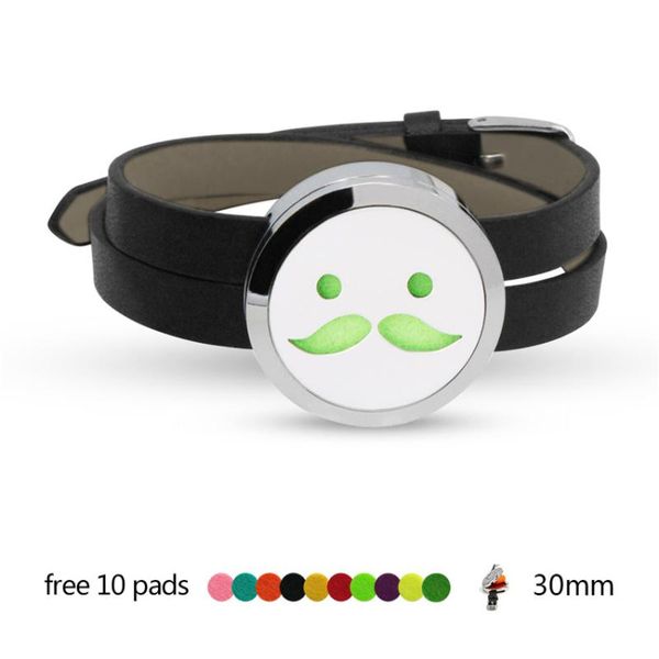 

new lovely design aroma diffuser bracelet with emoticon stainless steel magnetic diffuser locket slide perfume locket 10 pads, Golden;silver