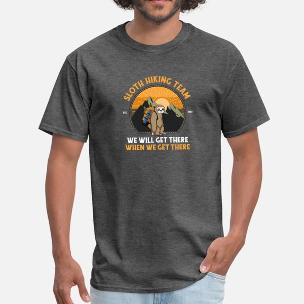 

sloth hiking team we will get there t shirt men personalized cotton s-3xl gents fit breathable summer style outfit shirt