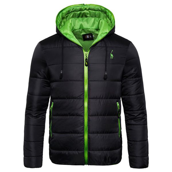 

men's jacket fashion 20s new winter waterproof hooded coat men's warm jacket thick zipper camouflage cotton coat with asian size s, Black