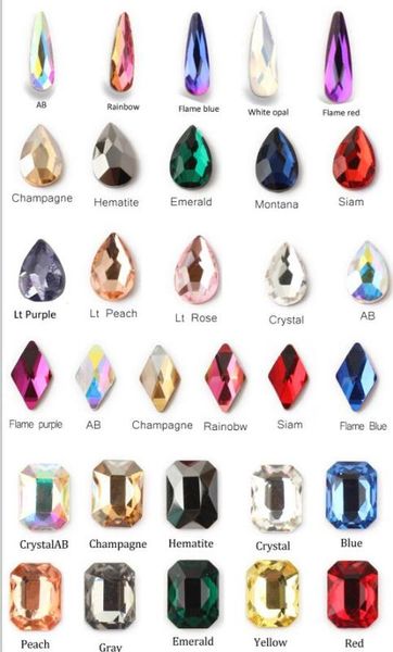 

20 piece 10 colors rhinestone nail art size, 5-10 mm for 3d nail art rhinestones elongated teardrop glass flame colorful stones, Silver;gold