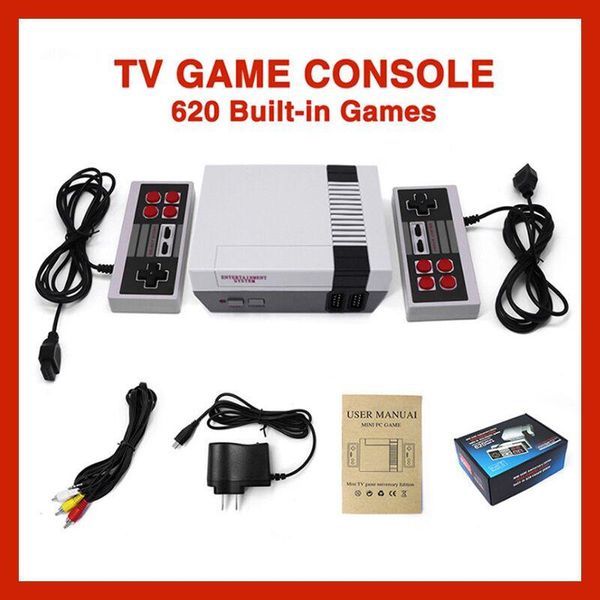 

cgjxsselling mini tv video entertainment system 620 game console for nes games wth controllers retail box packaging