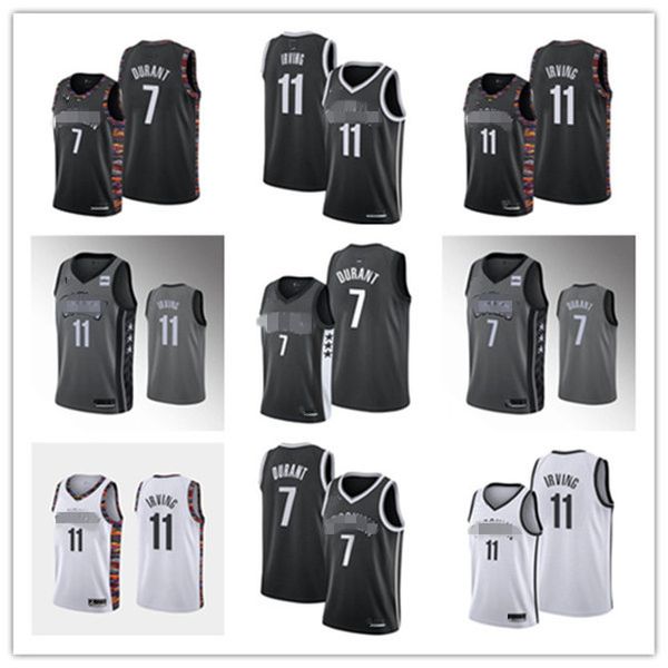 

irving 11 kyrie kevin 7 durant 72 biggie brooklyn 2019/20 swingman nets basketball jersey black 100% stitched iconedition