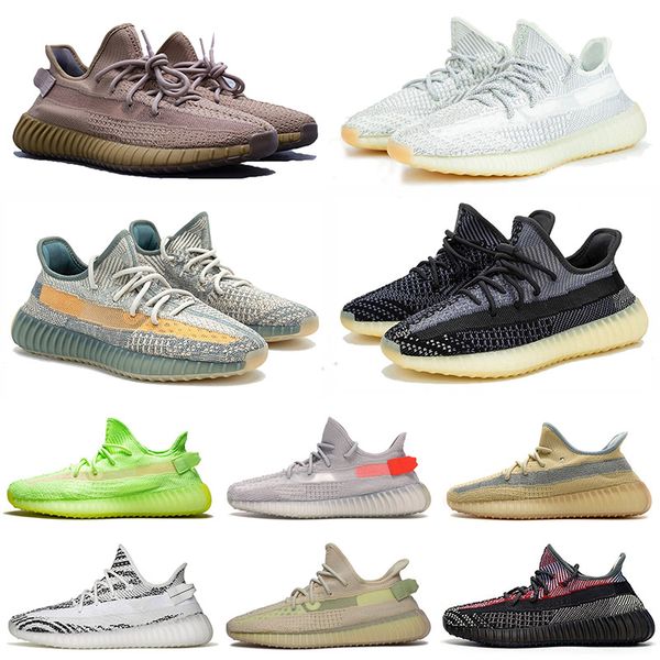 

wholesale 2020 kanye asriel israfil 3m reflective running shoes gid glow flax tennis shoes tail light trainers sport sneakers 36-48