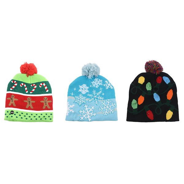 

christmas decorations kids led light knitted hat knit cap party colorful warm