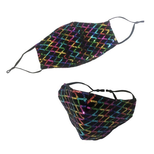 

2020 rhinestone sequins shiny mask cotton face mask men women face masks reusable sun protection section dust-proof mask