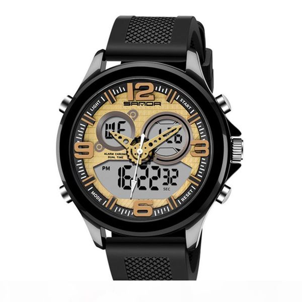 

panars спортивные часы мужчины водонепроницаемый military shock 50 метров водонепроницаемый двойной дисплей кварцевые электронные часы relog, Slivery;brown