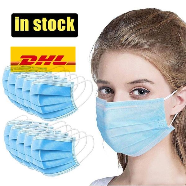 

3ply disposable face mask non-woven mouth masks home use protective safety anti dust breathing 3 layer facemask1
