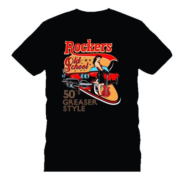 

print t-shirt 2019 fashion rockers old school rockabilly classic 60s greaser biker mens t shirt mens' t-shirt