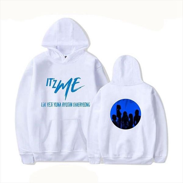 

kpop itzy album itz me pullover hoodie sweatshirts casual cap sweatshirt printing drop shipping, Black