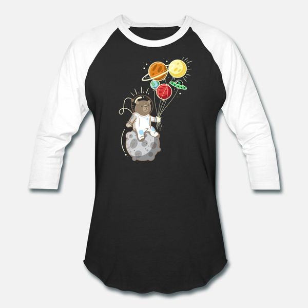 

astronaut bear outer space balloons kids design t shirt men create short sleeve round neck homme graphic basic spring leisure shirt