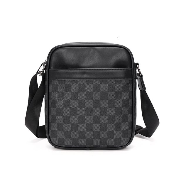 

men's casual fashion check shoulder bag small and large capacity cross-body bag life travel cross-body bag