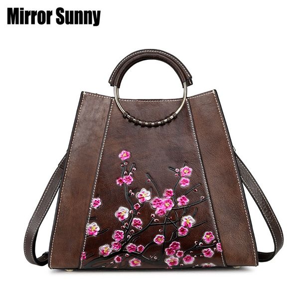 

new genuine leather european & american fashion hand-brushed retro lady handbags simple recreational women crossbody bucket bag