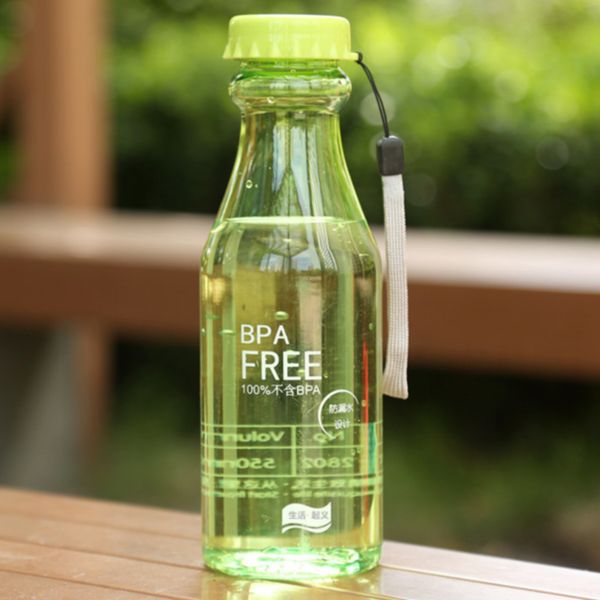 

sport plastic office with rope portable transparent frosted water bottle