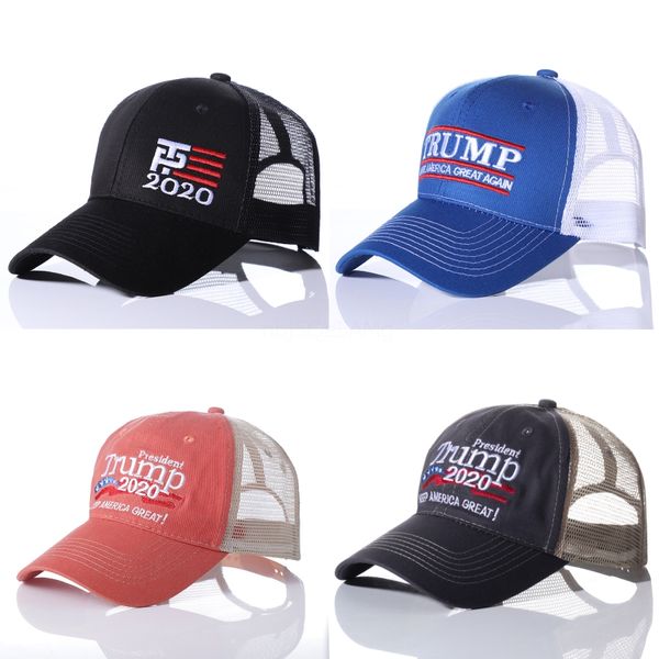 

2020 trump baseball cap make america great embroidery letter adjustable mesh sports cap president election truck hat wholesale#519, Blue;gray